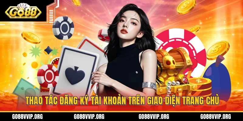 Thao tác đăng ký tài khoản trên giao diện trang chủ